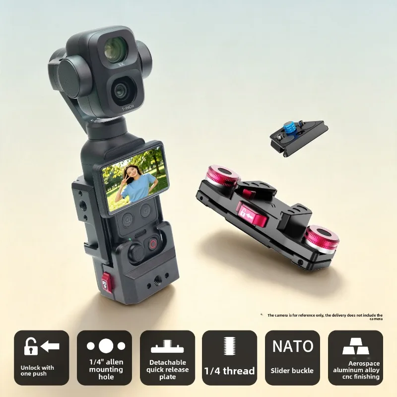 PTZ action camera aviation aluminum rabbit cage + second disassembly shoulder strap clip