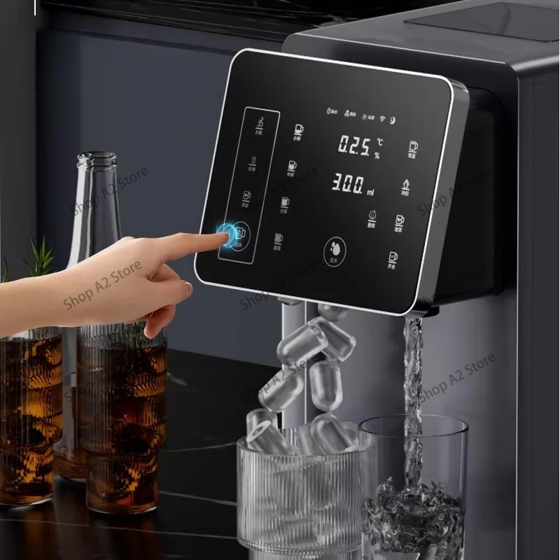 3-in-1 Multifunctional Ice Maker & Water Dispenser - Hot & Cold Water, Ice Cube Machine, Perfect for Office Use 220V