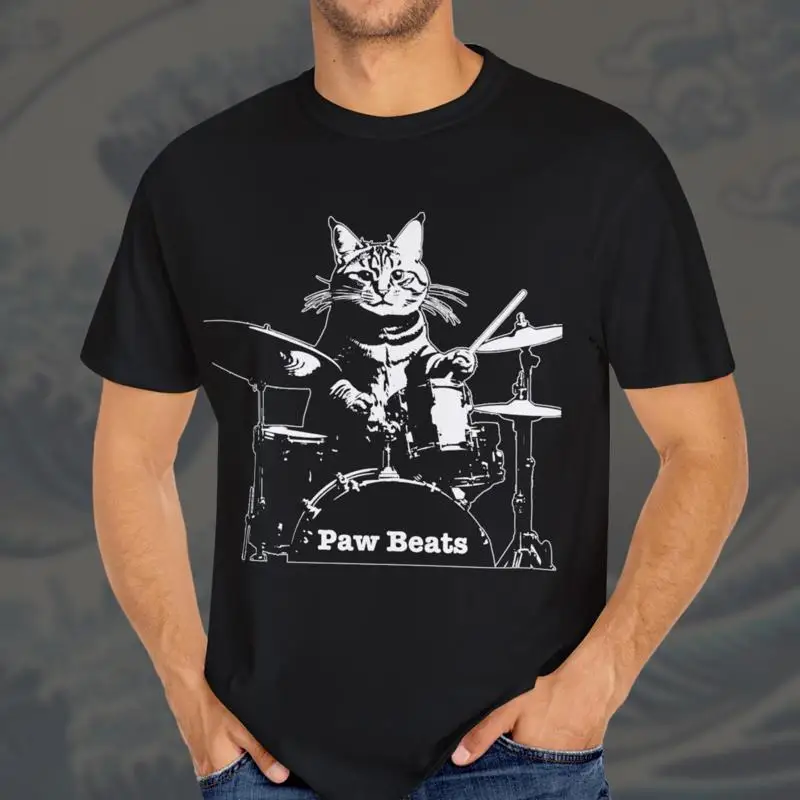 

Cat T Shirt Drum Drummer Gift Tee Playing Drums Art Digital Rocker