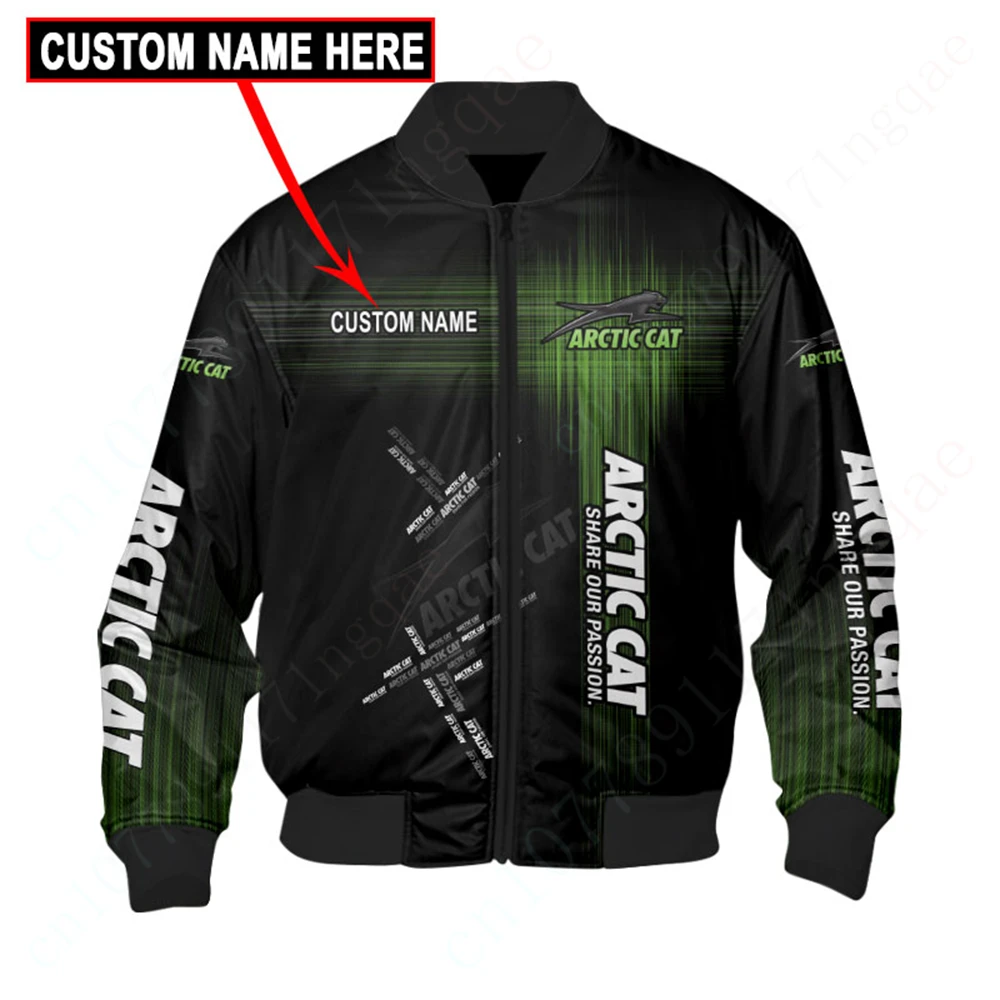 Arctic Cat Jacket Harajuku Parkas Techwear Baseball Uniform Bomber Jacket 3D  Windbreaker Thick Coats Jackets For Men's Clothing