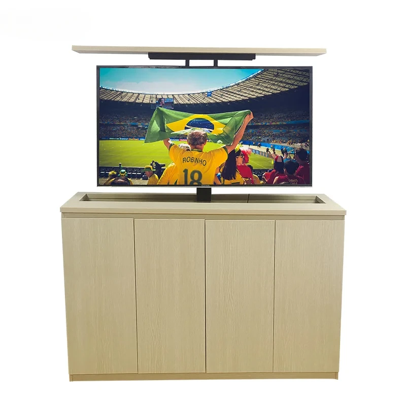 32-70 Inches Motorized Hidden TV Cabinet Lift Electrically Height-Adjustable TV Bracket for Installation with Remote Control