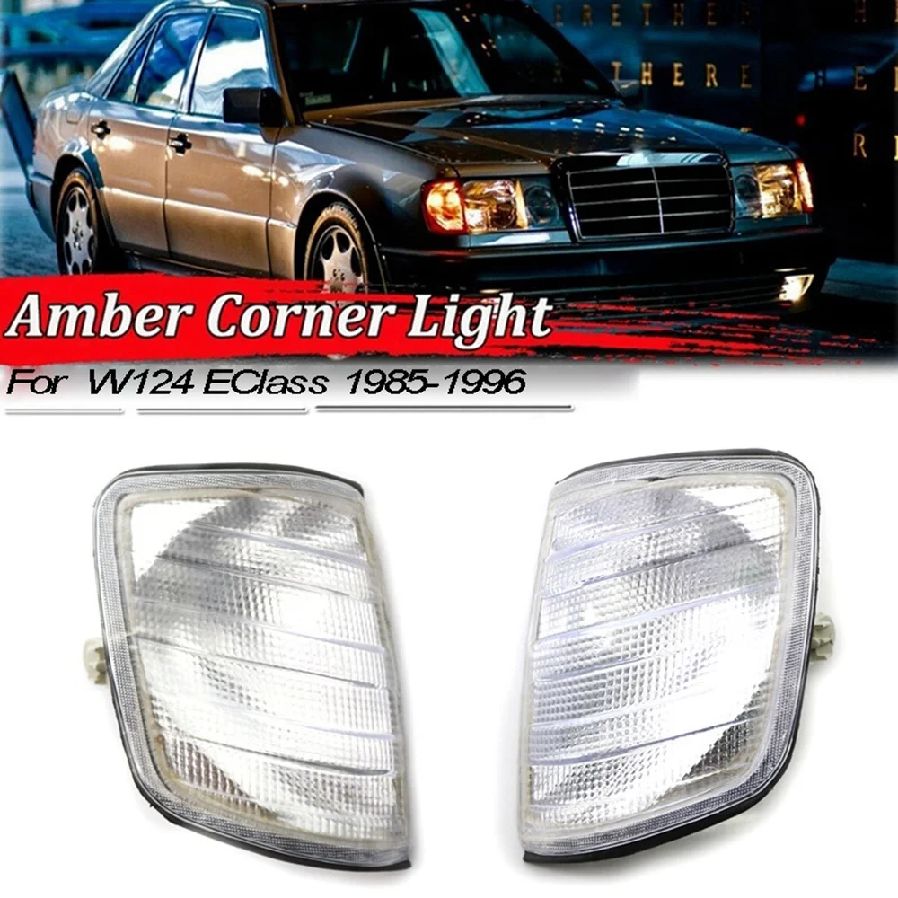 Car L+R White Corner Lights Turn Signal Lights for Mercedes W124