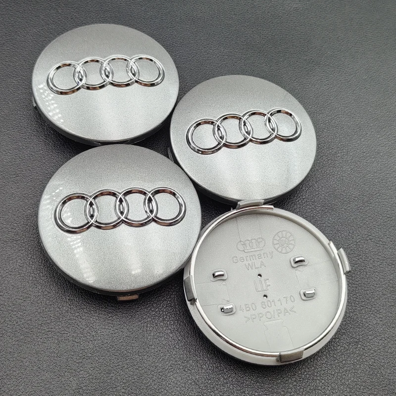 100pcs 60mm 68mm 69mm 61mm Audi Wheel Center Caps For Audi A1 A2 A3 A4 A5 A6 A7 A8 Q2 Q3 Q5 Q7 S3 S4 S5 S6 S7 TT RS Accessories