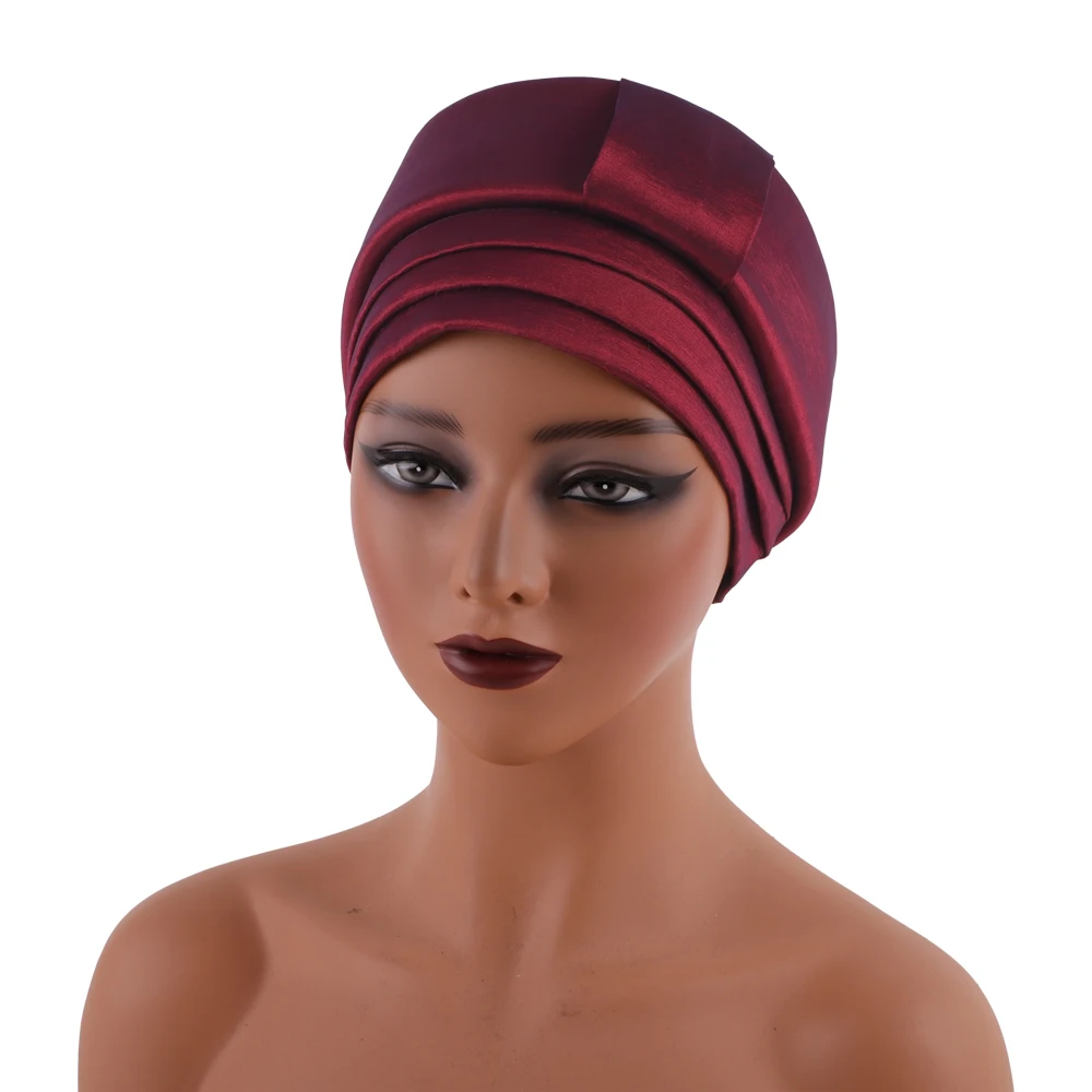 African Auto Gele Headtie Aso Oke Turban Cap Women Head Wrap Nigeria Headwear Muslim Hijab Turban Bonnet Wedding Party Headscarf