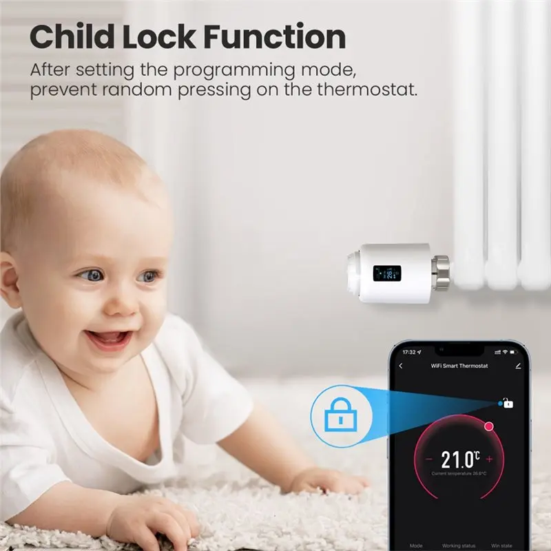 【TODAY-BUY】Wifi Tuya Programmable Thermostat Smart Life Temperature Controller Radiator Actuator TRV Thermostatic Valve