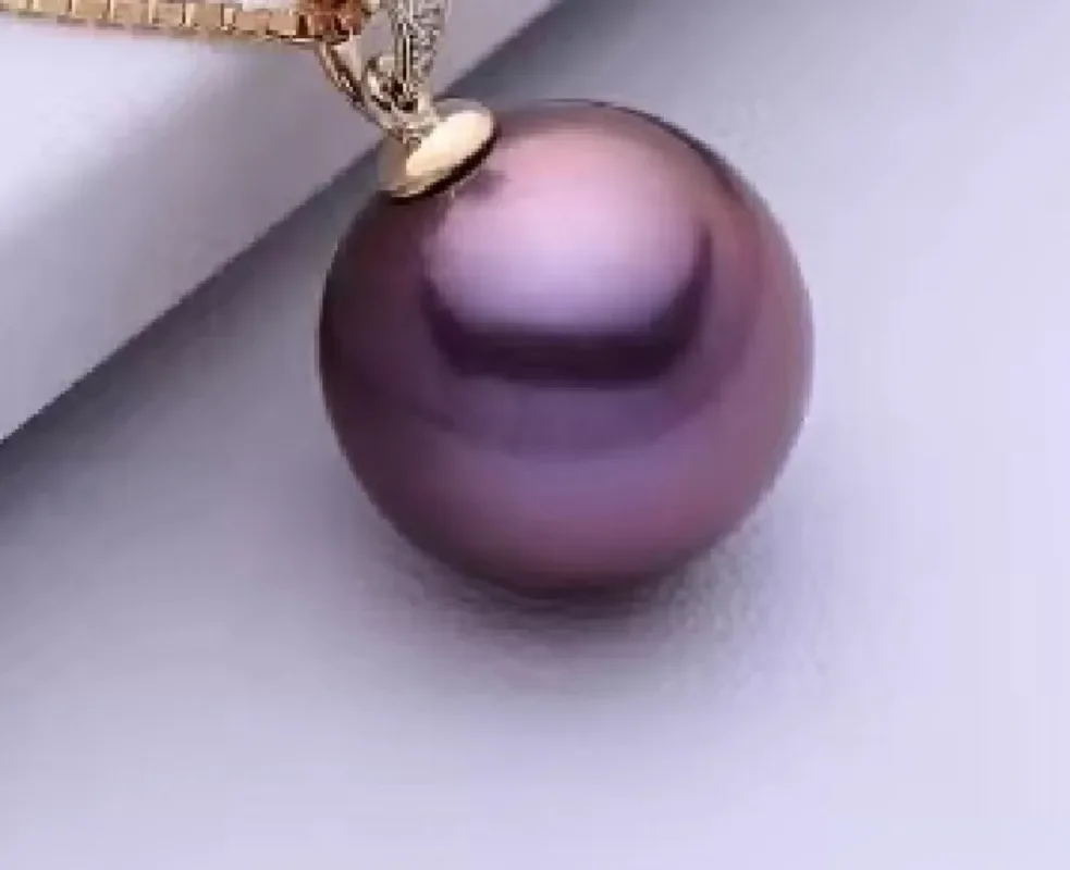 

Luxury Charming Huge 18"11-12mm Genuine Purple Round Pearl Pendant Necklace Women Jewelry Wedding Party Gift 925 Sterling Silver