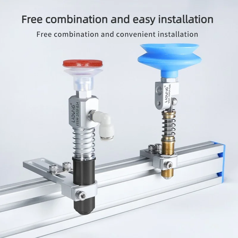 LADUNG European Heavy Duty Sucker Holder Robot Air Gripper VFM Pneumatic Suction Cup Connector VSSM-2020-G14/18 Mechanical Parts