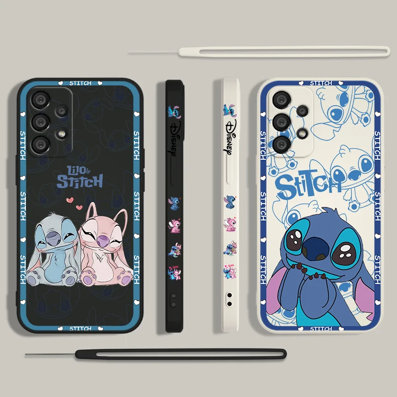 Etui na telefon Lilo anioł do Samsung A55 A53 A53 A33 A52 A32 A71 A51 A21S A35 A25 5G płynna lina Funda