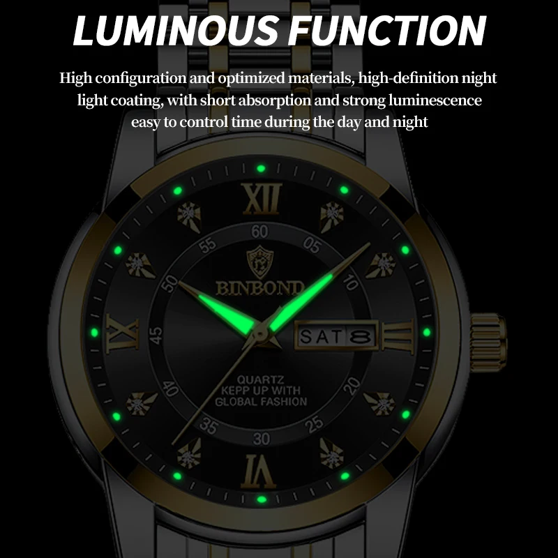 2025 nuovi uomini orologio uomo d'affari orologio di lusso orologi automatici uomo luminoso impermeabile moda orologi da polso al quarzo Montre Homme
