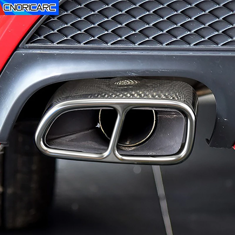 Car Tail Throat Trim Frame For Mercedes Benz CLA C117 2013-16 SLK 2009-15 Exterior Exhaust Outlet Pipe Covers Modified Accessory