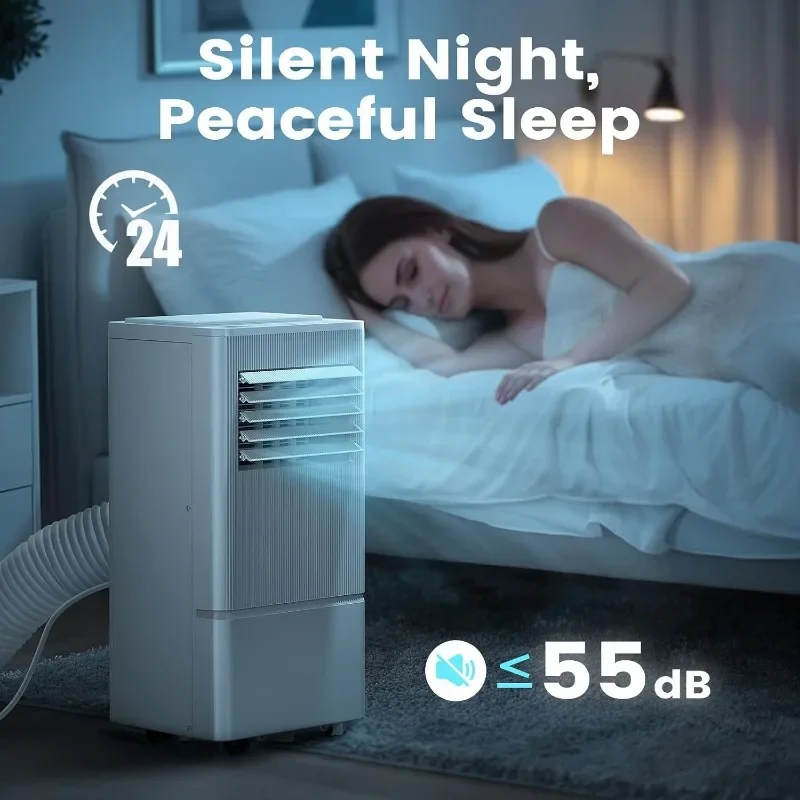 Air Choice Portable Air Conditioner, 10000 BTU Air Conditioner Portable for Room Up to 450 Sq.Ft, Remote Control, 24H Timer