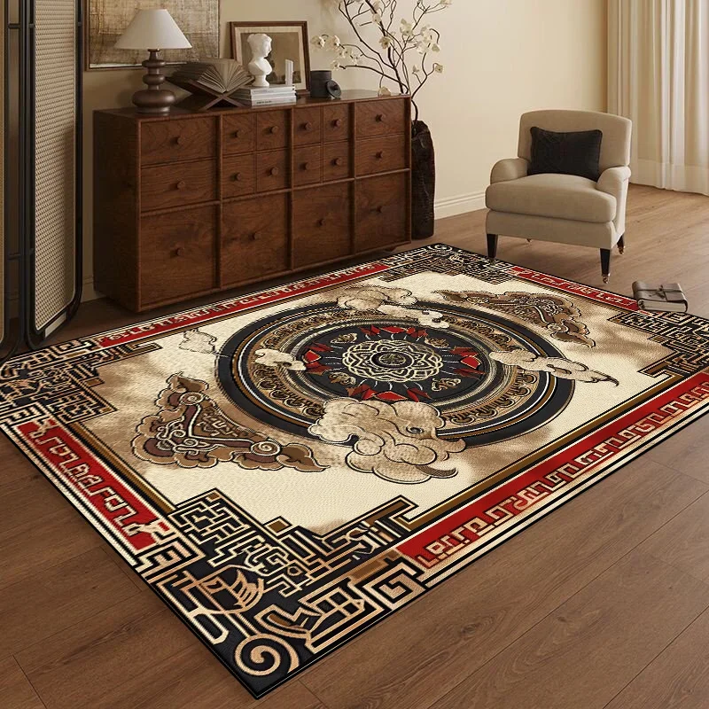 

Luxury Persia Carpet for Living Room Gold Large Area Decoration Floor Mat Modern Rugs Anti Slip Soft Washable Bedroom Lounge Rug