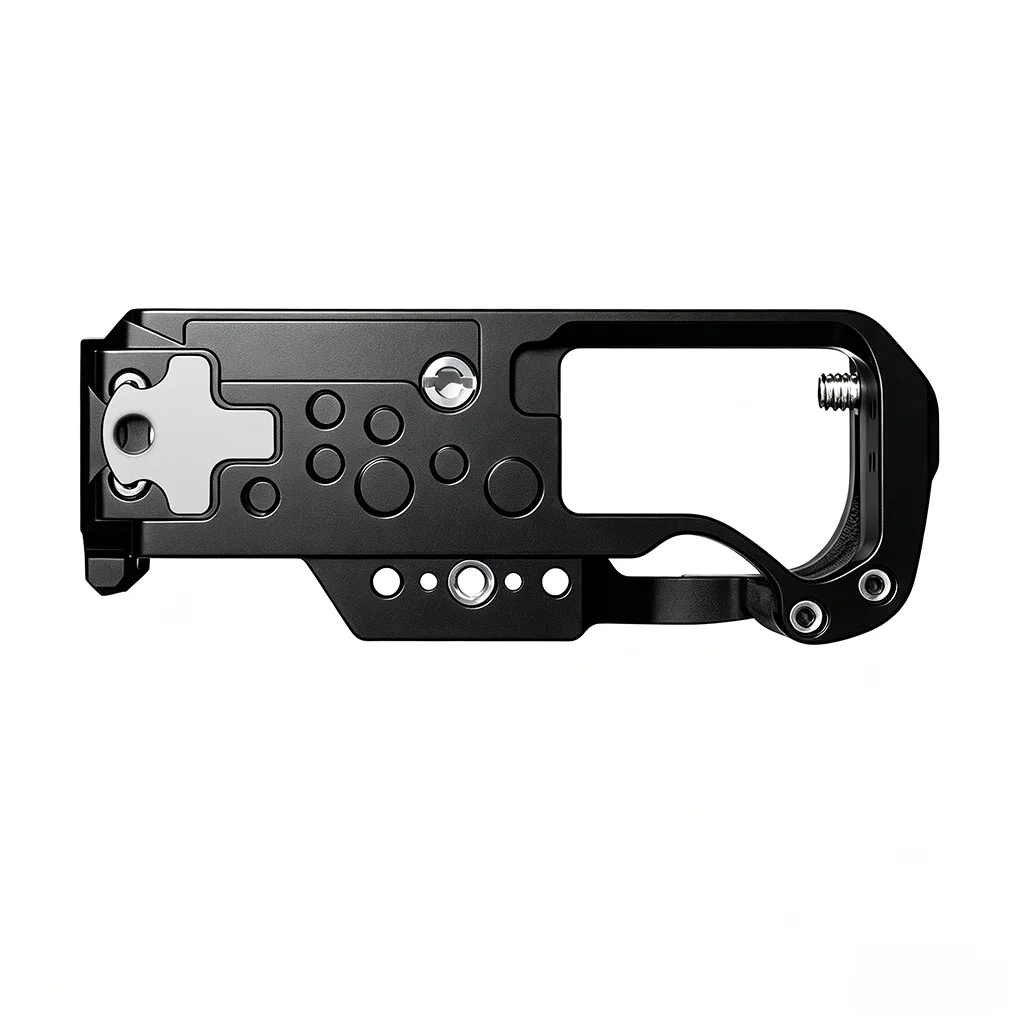Kamerakäfig aus Aluminiumlegierung für Canon R6MAKEIII R50V mit Holzgriff, Arca-Swiss Schnellverschluss, Cold Shoe, 1/4 3/8 Gewinde, Vlog – Detail 16