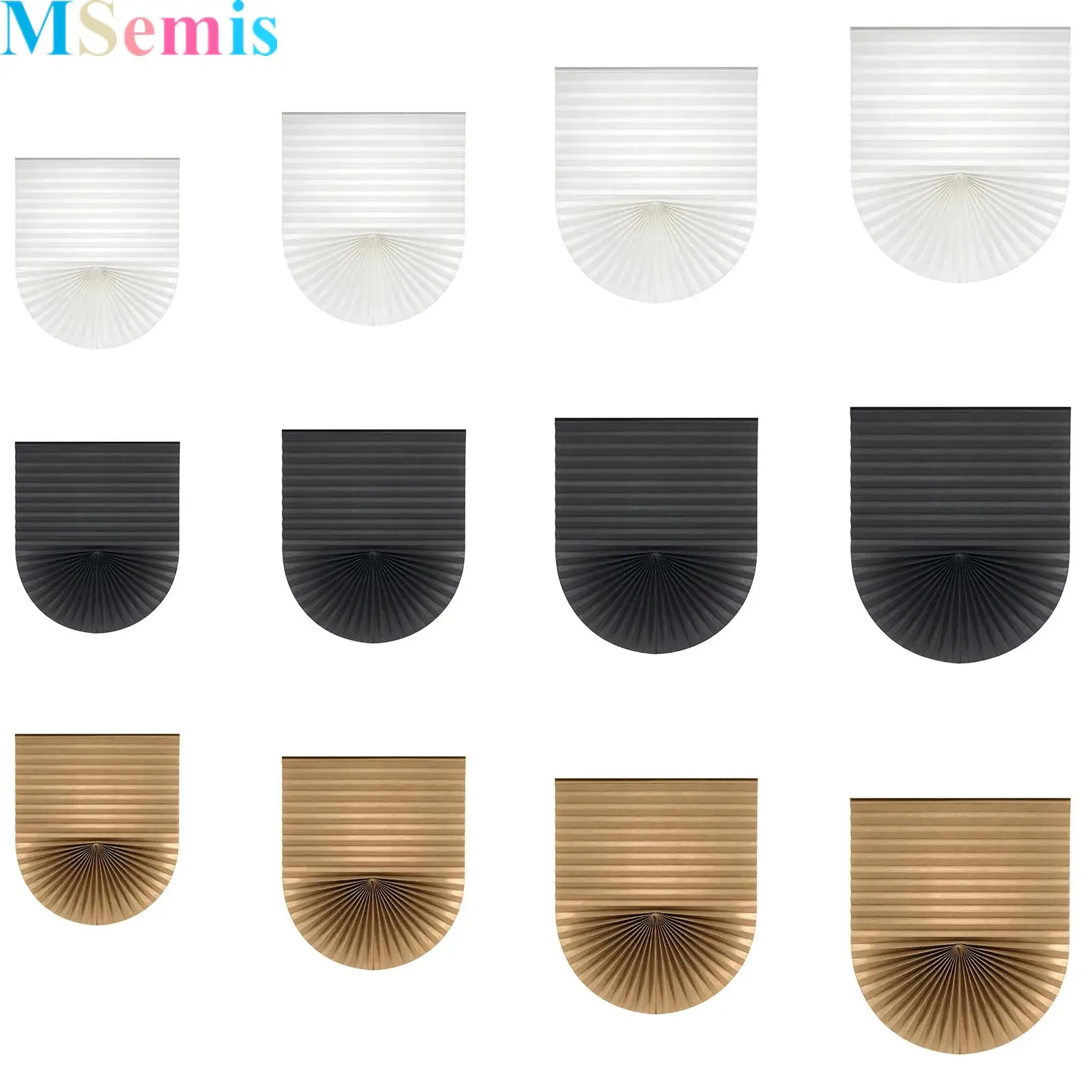 Non-woven Fabrics Pleated Blinds Self-adhesive Window Blinds for Car Office Conference Room Home Bedroom Kitchen Bathroom