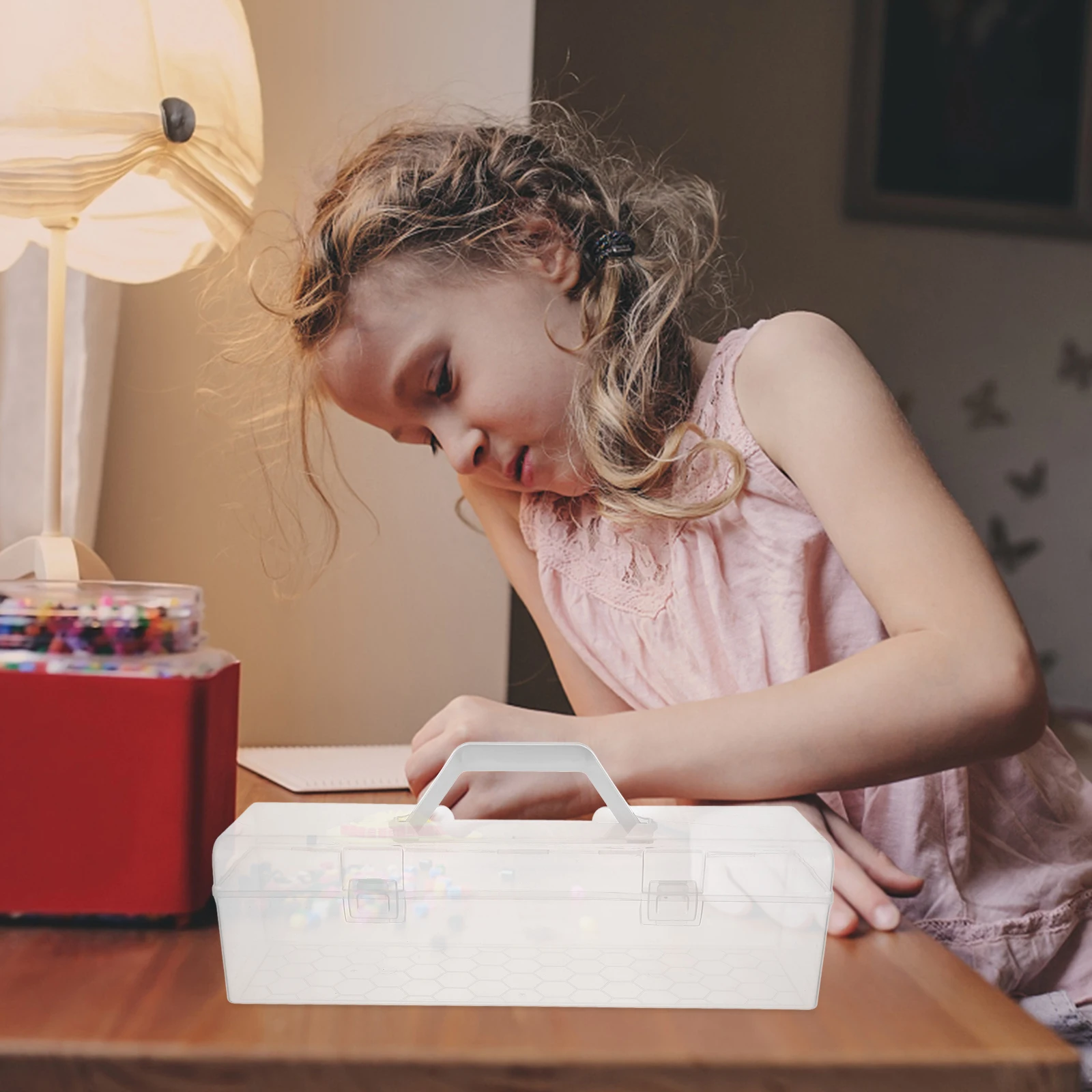 صندوق تخزين شفاف ذو سعة كبيرة لطلاء قلم رصاص مستلزمات الأظافر أقلام ألوان مائية ملحقات المدرسة حافظة أدوات حرفية