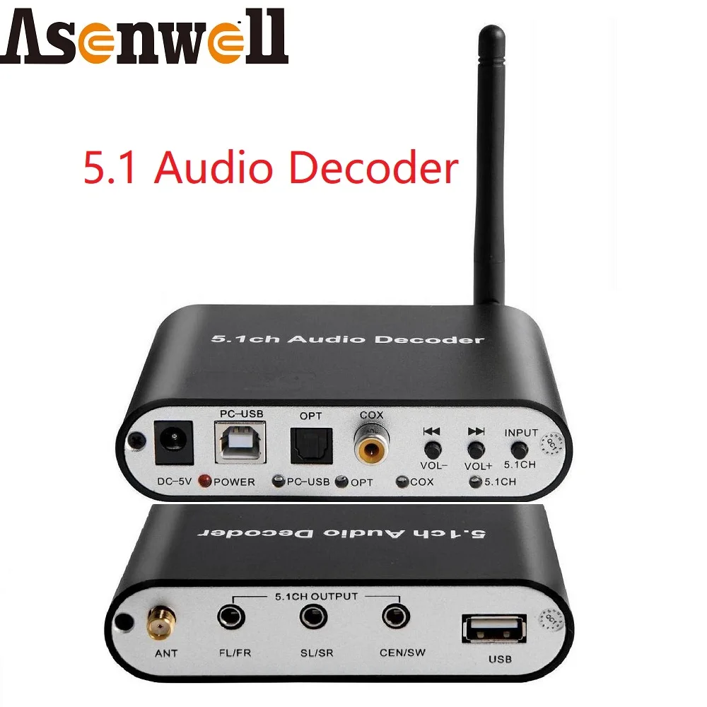 

DTS 5.1 Digital Audio Converter Decoder SPDIF Toslink Coaxial PC USB Analog 5.1 Channel Stereo DAC Bluetooth 5.0 for Amplifier