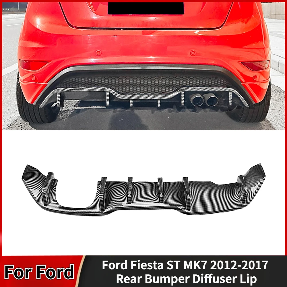 For Ford Fiesta ST MK7 2012-2017 Rear Bumper Diffuser Lip Guard Protector Cover Boot Lower Splitter Kit Car Accessories