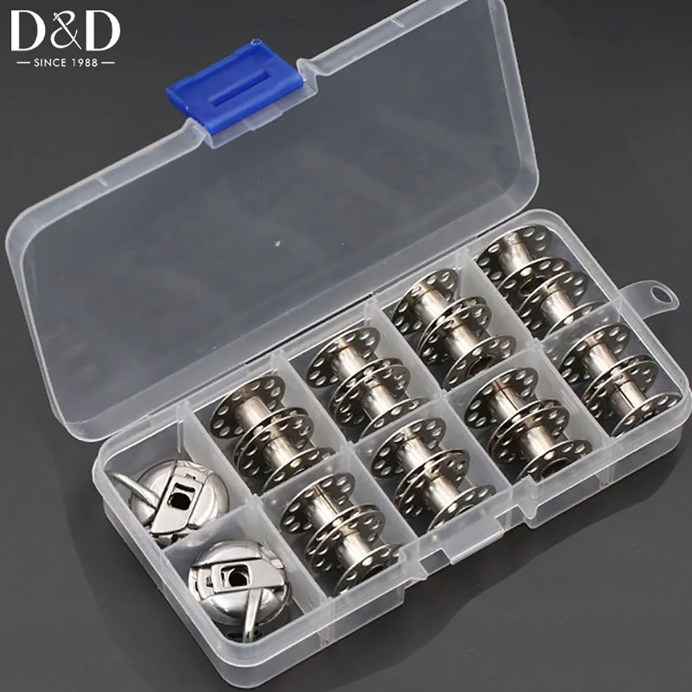 

18pcs/set Portable Bobbin Core Sewing Machine Bobbin with Case Stainless Steel Bobbin for Sewing Machines Accessories