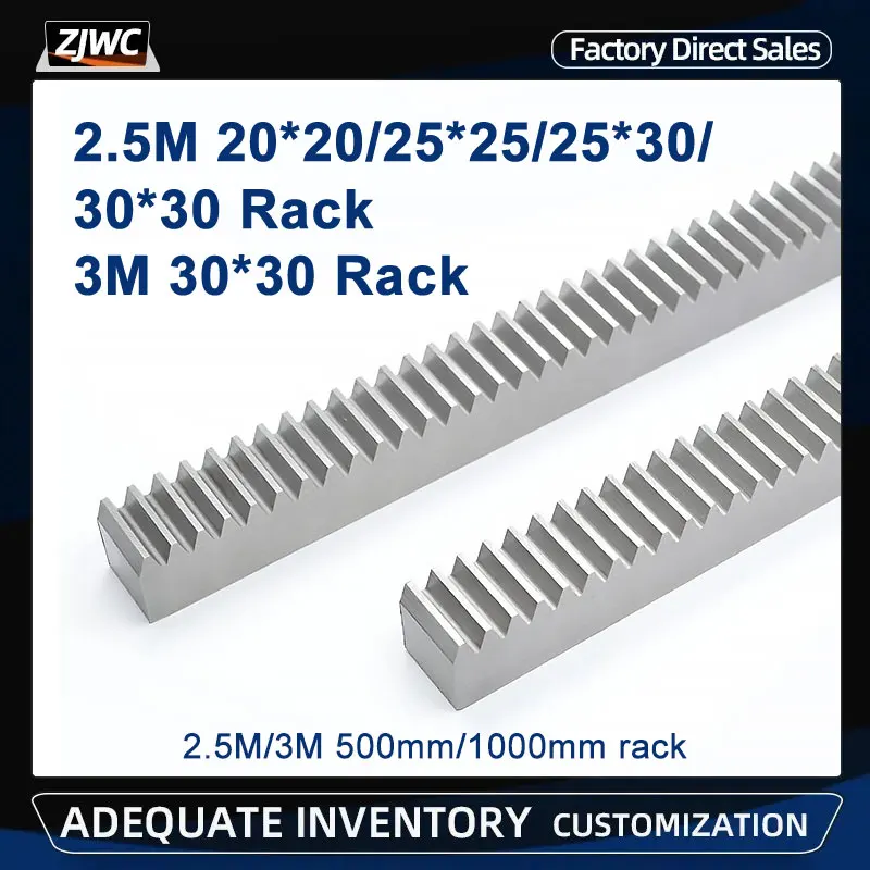 Track Rack Straight Tooth Rack 2.5M 20*20 25*25 25*30 30*30 3M 30*30 500mm 1000mm Industrial Machinery Gear Square Rack Cnc Kit