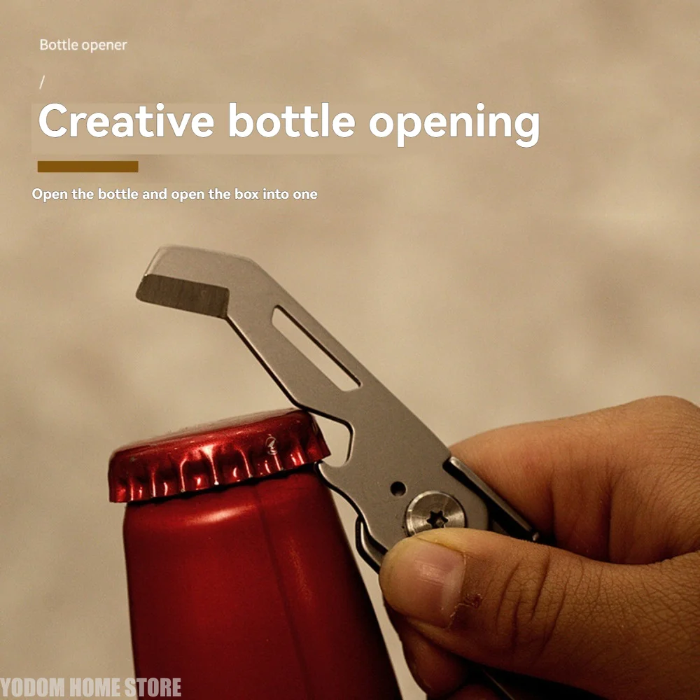 Portable Folding Knife Multi-Functional Keyring Beer Starter Bottle Open Tool Universal Beer Bottle Opener Sturdy Durable Favors