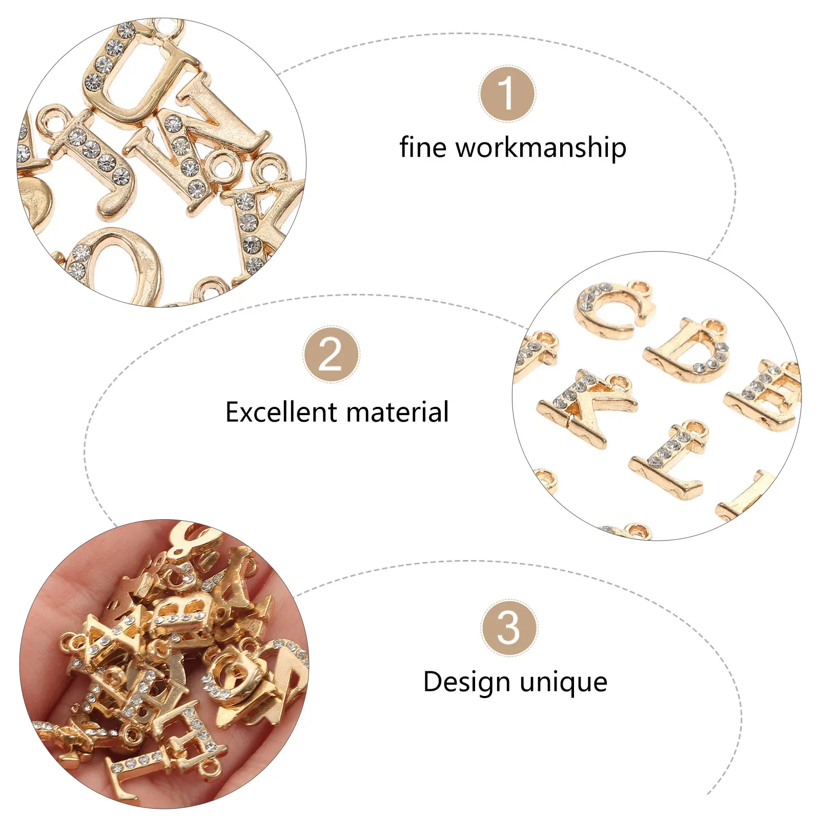 

26 Pcs Jewelry Charms Making Rhinestones Accessories Letter Bulk Alloy Letters Pendant
