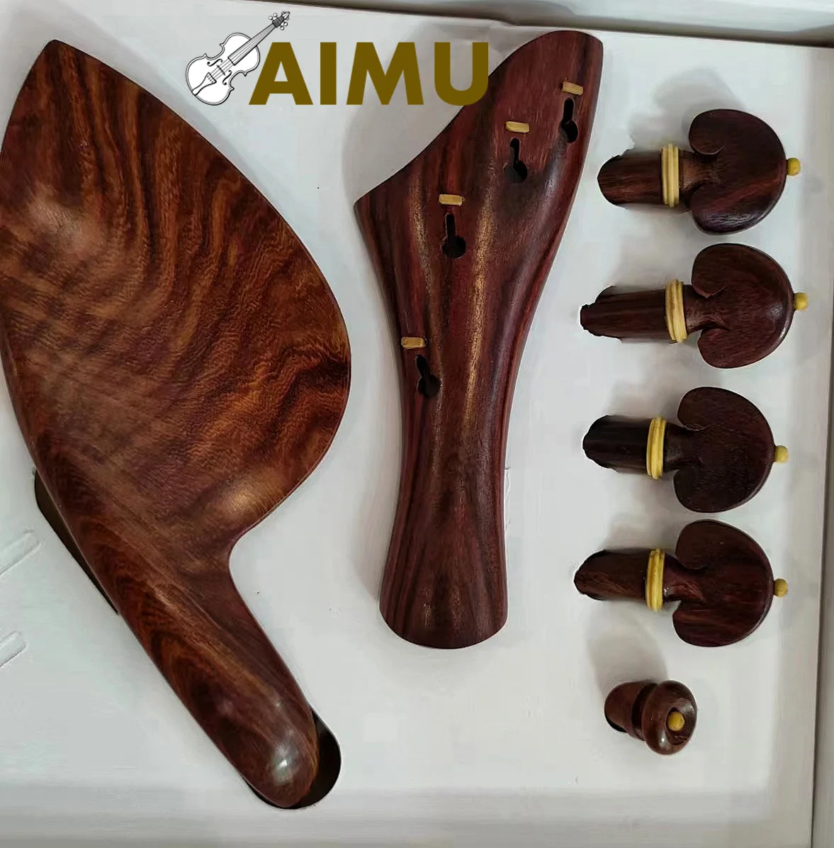 New Model Violin Fitttings Parts Tailpiece Chinrest Pegs Endpin Fiddle Accessories Solid Wood  4/4 Full Size