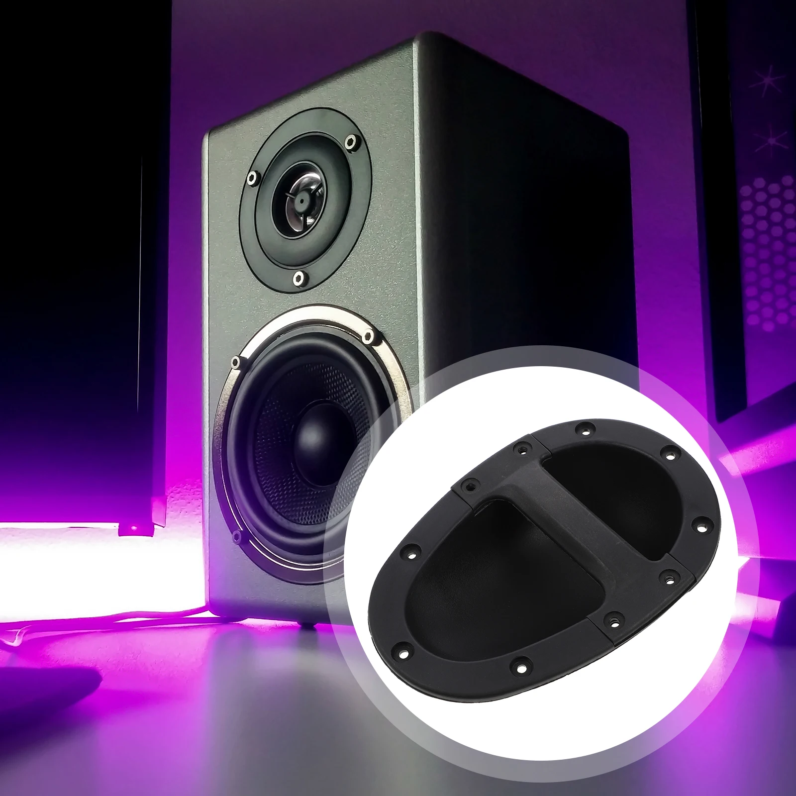 

Black ABS Cabinet Speaker Handles Handles Recessed Loudspeaker Hardware Accessories Durable Smooth Non-Scratch