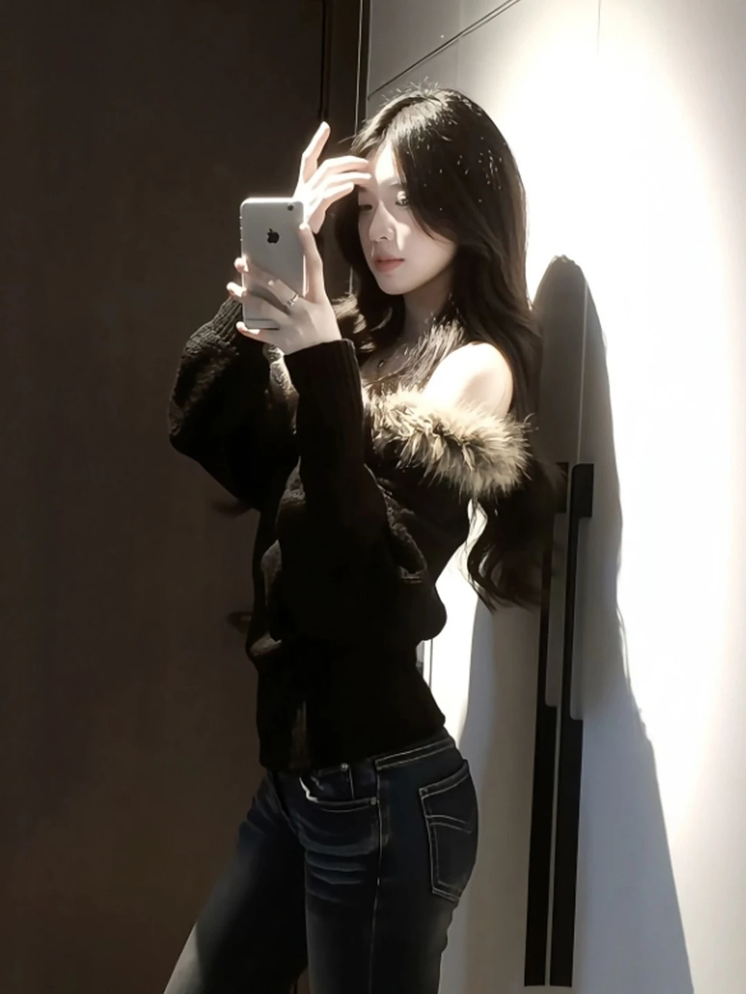 

Ретро-свитер на одно плечо, уникальный, красивый, облегающий, модный, весна 2026, женская повседневная одежда для дома и отдыха