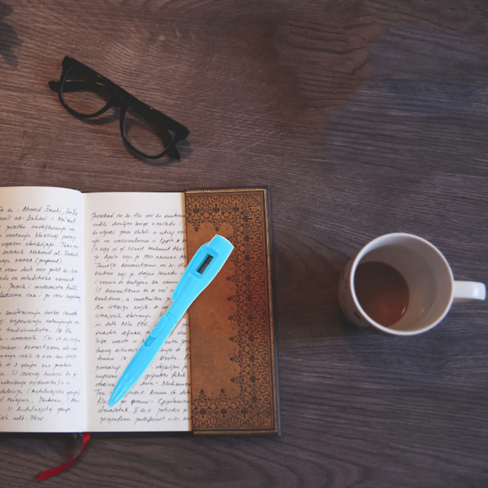 

6pcs Ballpoint Smooth Writing Sturdy Plastic Timer Function Timekeeping Pen For Exams Note-Taking Digital Clock Embedded