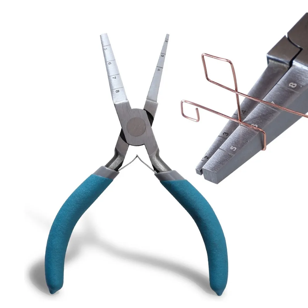 6 Inch Length Wire Looping Pliers Double Square Nose 2-8mm Diameters Square Shape Pliers Professional Grade With Scale