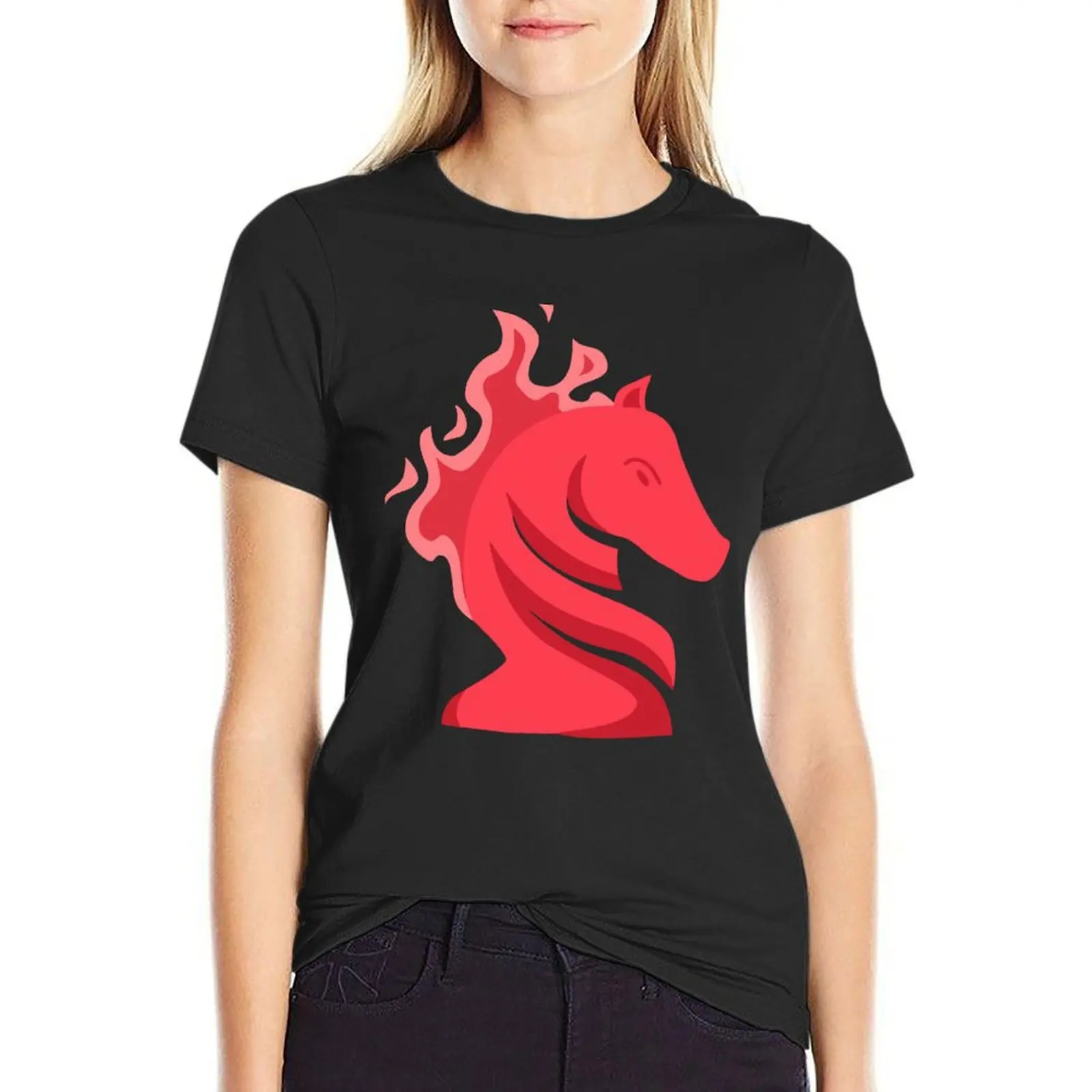 

Chess Cartoon T-Shirt tops plus sizes animal prinfor customizeds workout shirts for Women