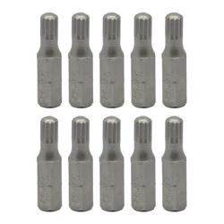 10pc 25mm 12-point Star Screwdriver Bits Set 1/4in Hex Shank Screw Driver Bit 50mm CV-A Single M-type Screwdriver Bits Hand Tool