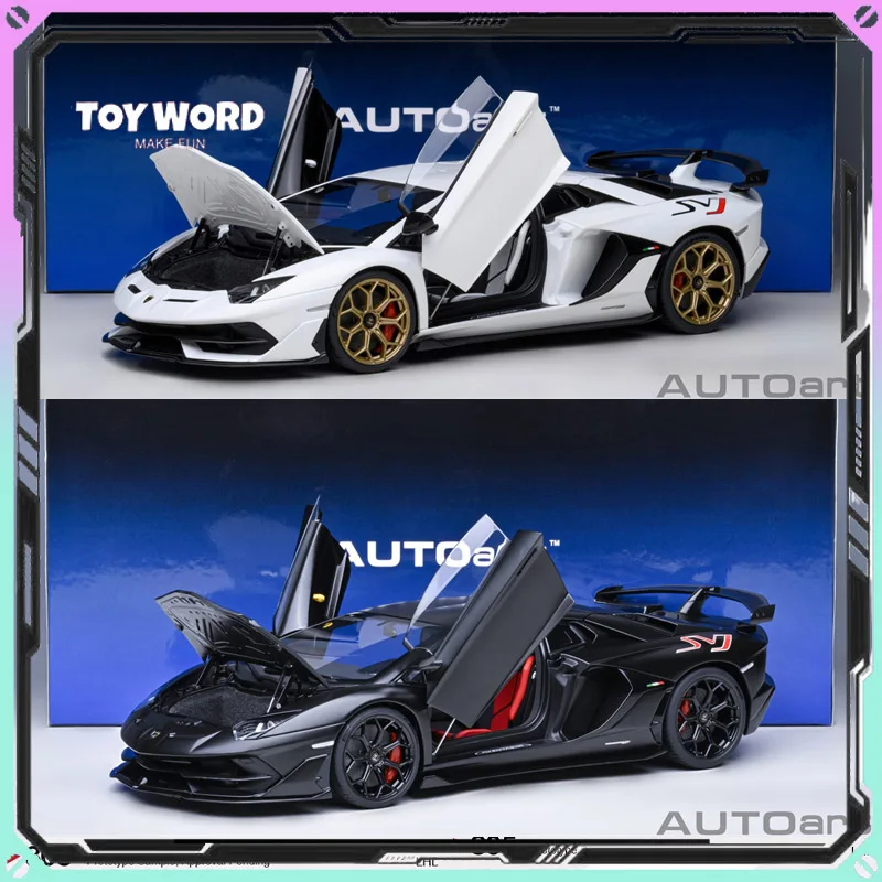 Autoart Car Model 1/18 Lamborghini Aventador Svj Car Model simulation Room Display ornament Cars Model Boy Collection toys Gift