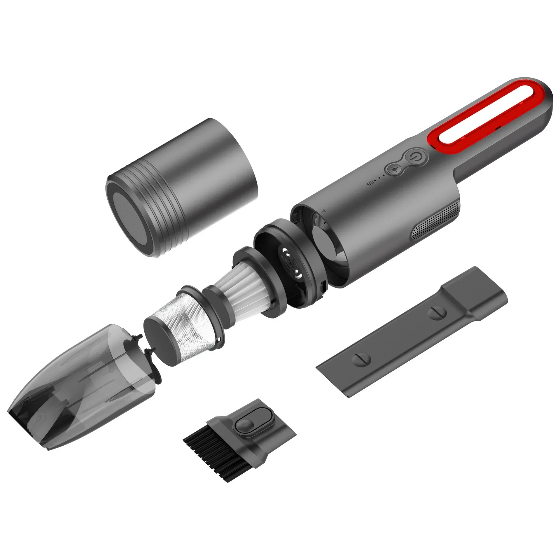 مكنسة كهربائية للسيارة V8 للشحن اللاسلكي للسيارة والمنزل، نموذج صغير ثنائي الغرض، نموذج صغير عالي الطاقة