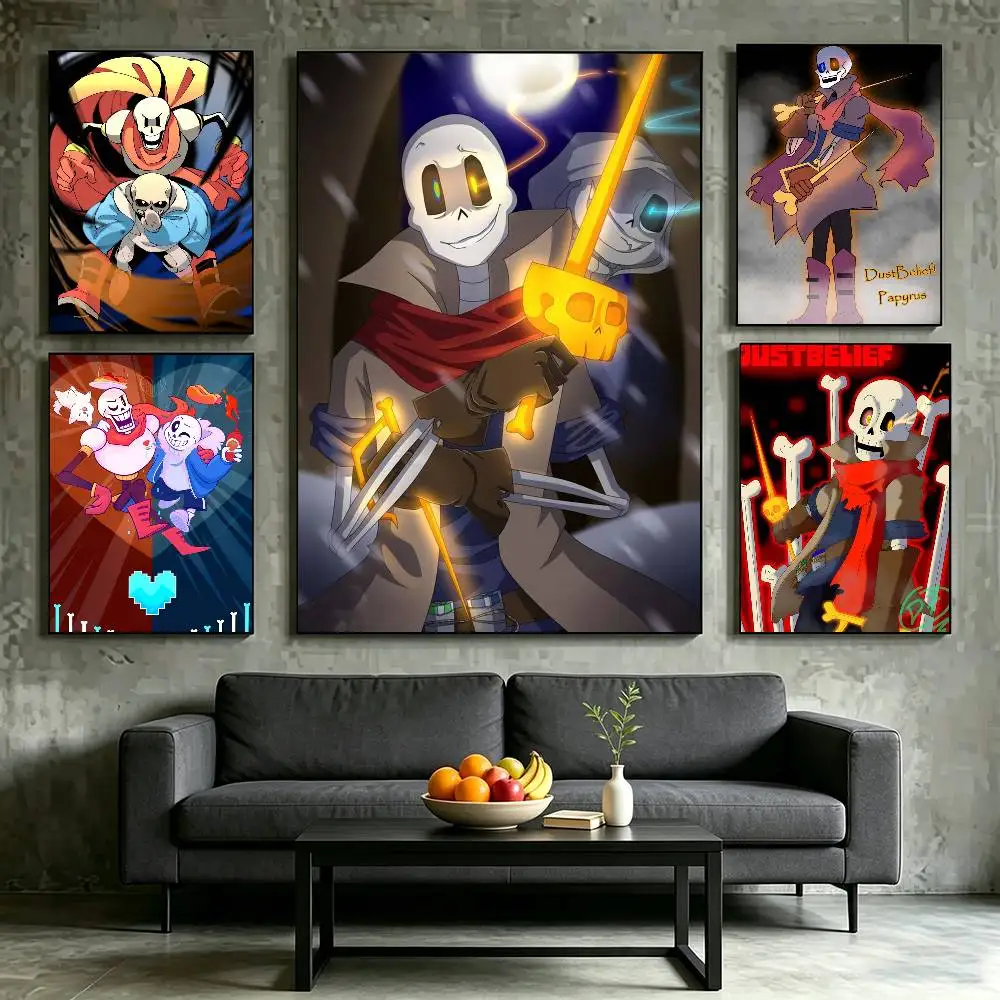 Papyrus buddy Sans Undertale Poster High Quality Dorm Living Room Aesthetic Wall Decoration Painting Stickers Gift