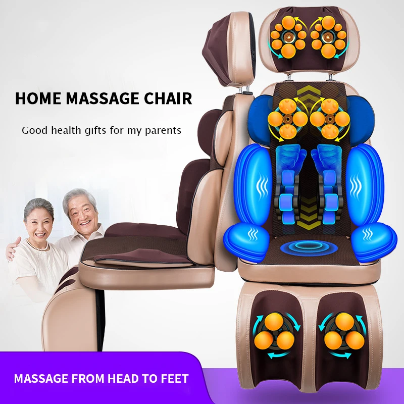 220V Deluxe Massage Chair Cervical Spine Lumbar Back Home Full-Automatic Kneading Massager Miniature Massage Pad