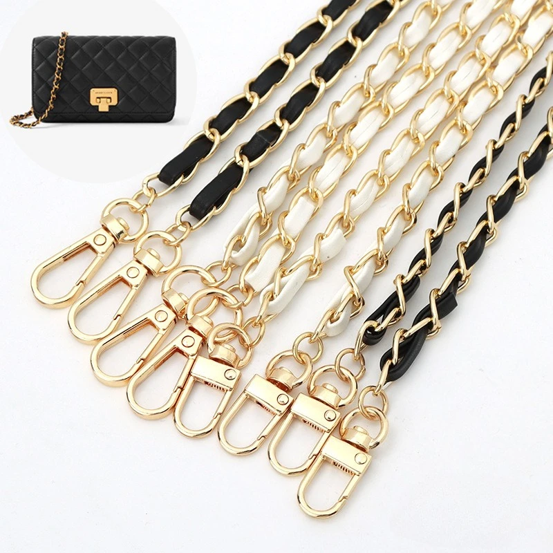 

120cm PU Leather Metal Chain Accessories Crossbody Shoulder Portable Wrist Bag Chain Strap Replacement Luggage Accessories