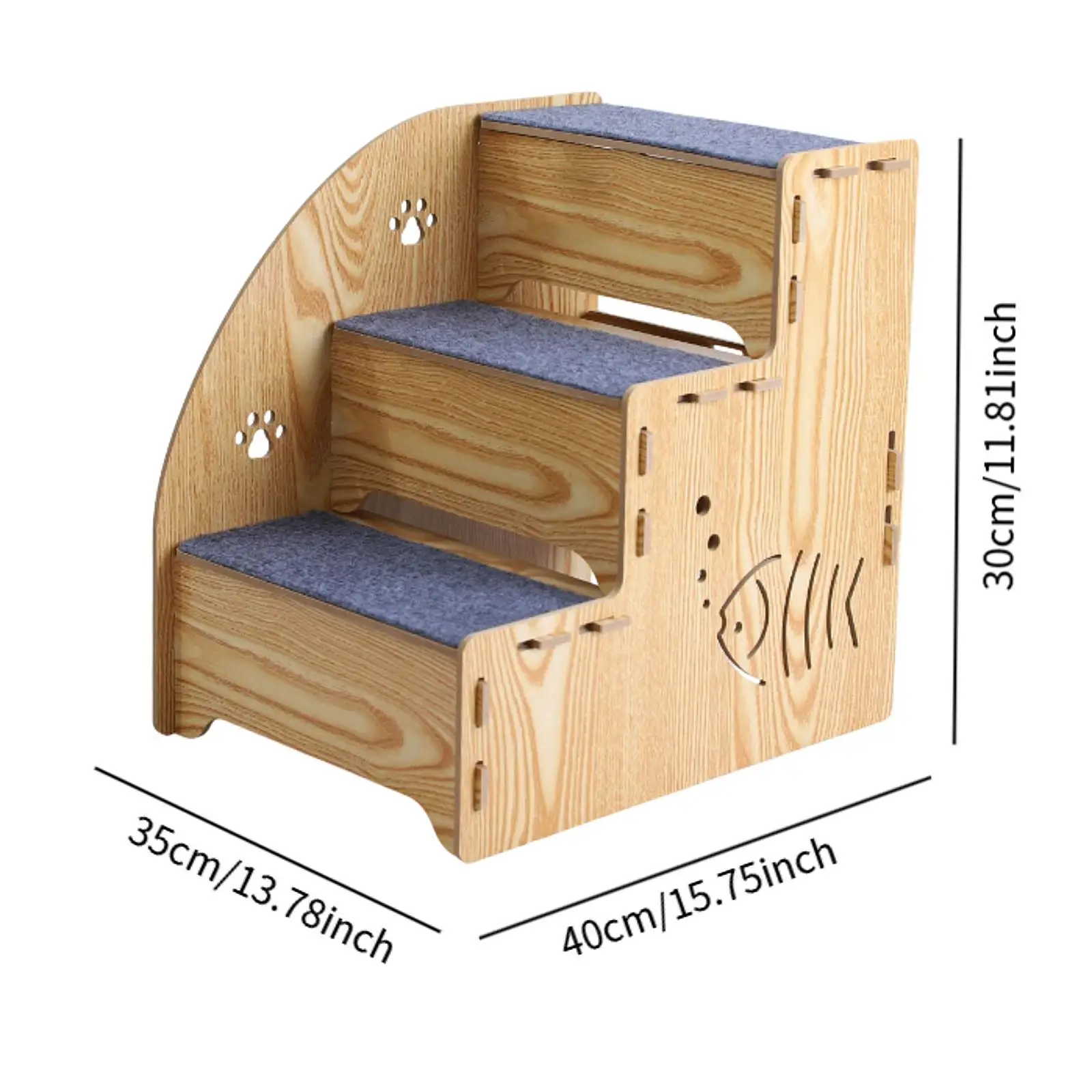 Escalera antideslizante 3 peldaños para perros y gatos – Para sofá y coche - imagen 2