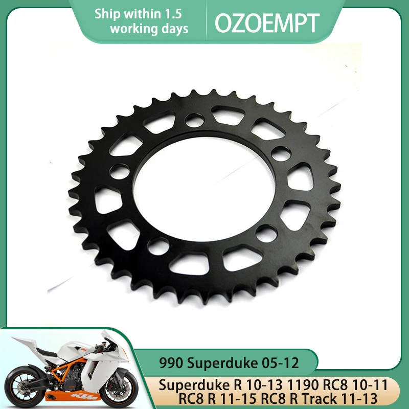 OZOEMPT 525-38T Motorcycle Rear Sprocket Apply to 990Superduke 05-12 SuperdukeR 10-13 1190 RC8 10-11 RC8R 11-15 RC8R Track 11-13