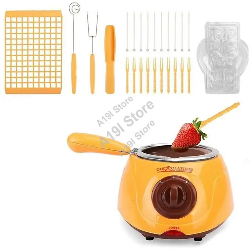 

Electric Melting Chocolate Pot Gift Set Chocolate Melting With DIY Mold And Accessories For Candy Milk Cheese-New