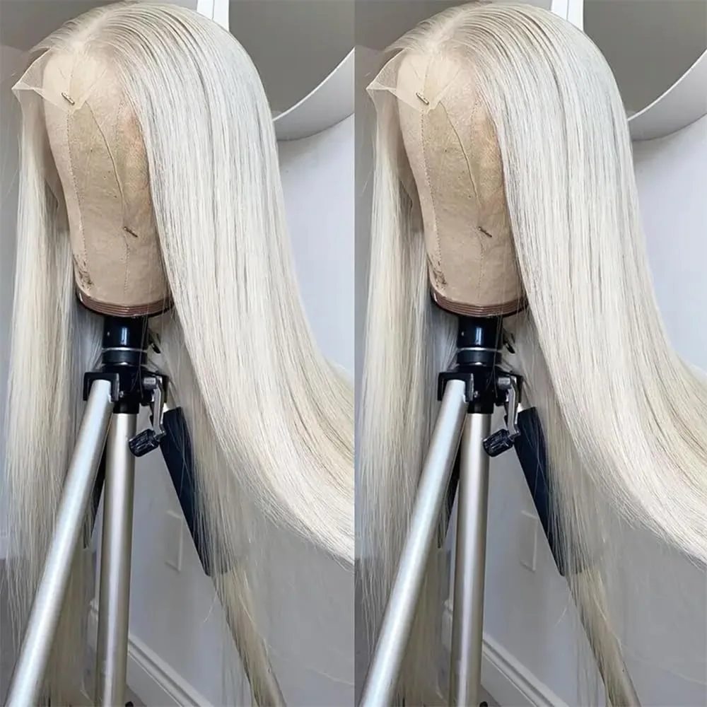 13x4 البلاتين الأبيض الاصطناعية الدانتيل الجبهة الباروكات للنساء مستقيم الدانتيل شعر مستعار أمامي شعري طبيعي استبدال الاستخدام اليومي تأثيري