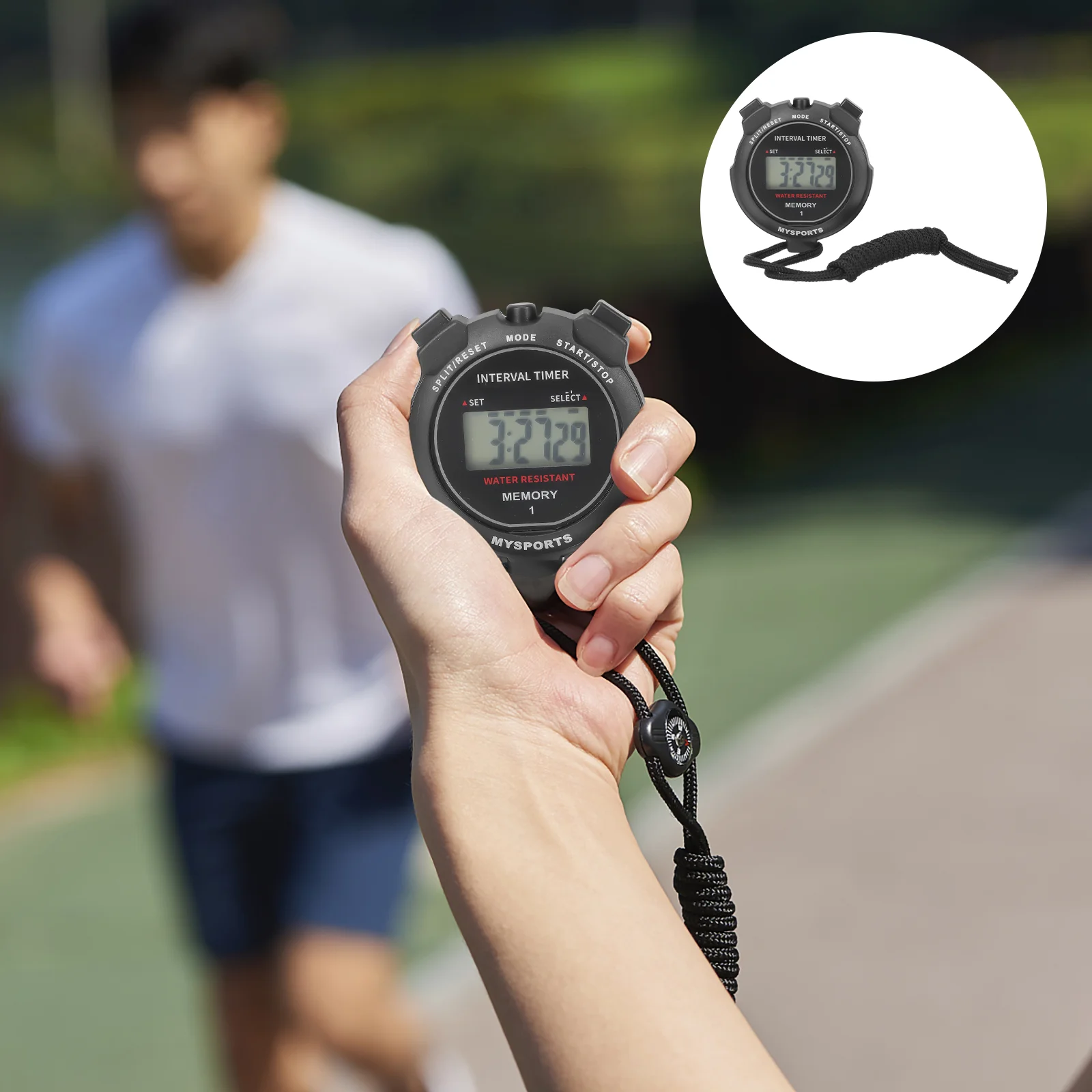 

Waterproof Chronograph Electronic Stopwatch Large Display Digital Sports Shockproof Outdoor Watches for Abs LCD Child