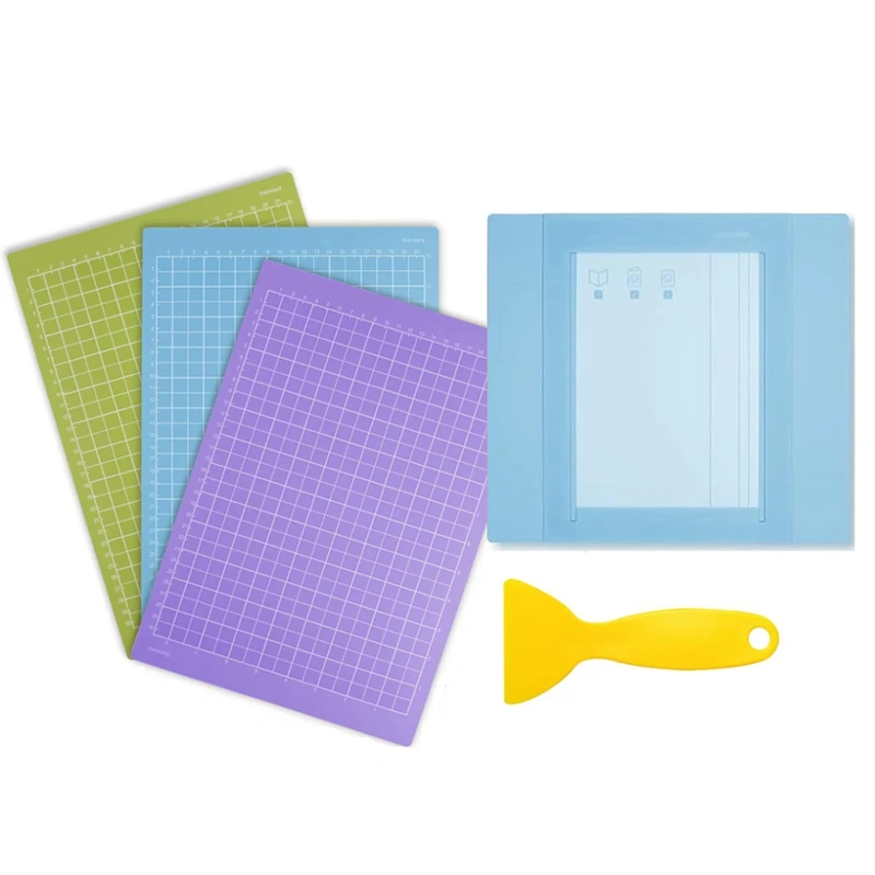 5Pcs Cutting Mats Set For Cricut Joy Xtra, 8.5X12inch (Standard Grip, Strong Grip, Light Grip) And Card Mat 4.75X6.65In