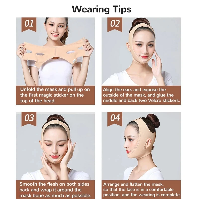 2pc Face Sculpting Sleep Band Face Slimming Bandage V Line Cheek Chin Neck Shaper Massage Strap Belt Relax Lift Up Mask Beauty