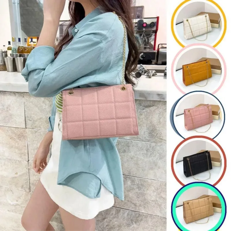 

Pebbled checkered pillow bags, ladies bags, summer new bags, women's shoulder bags