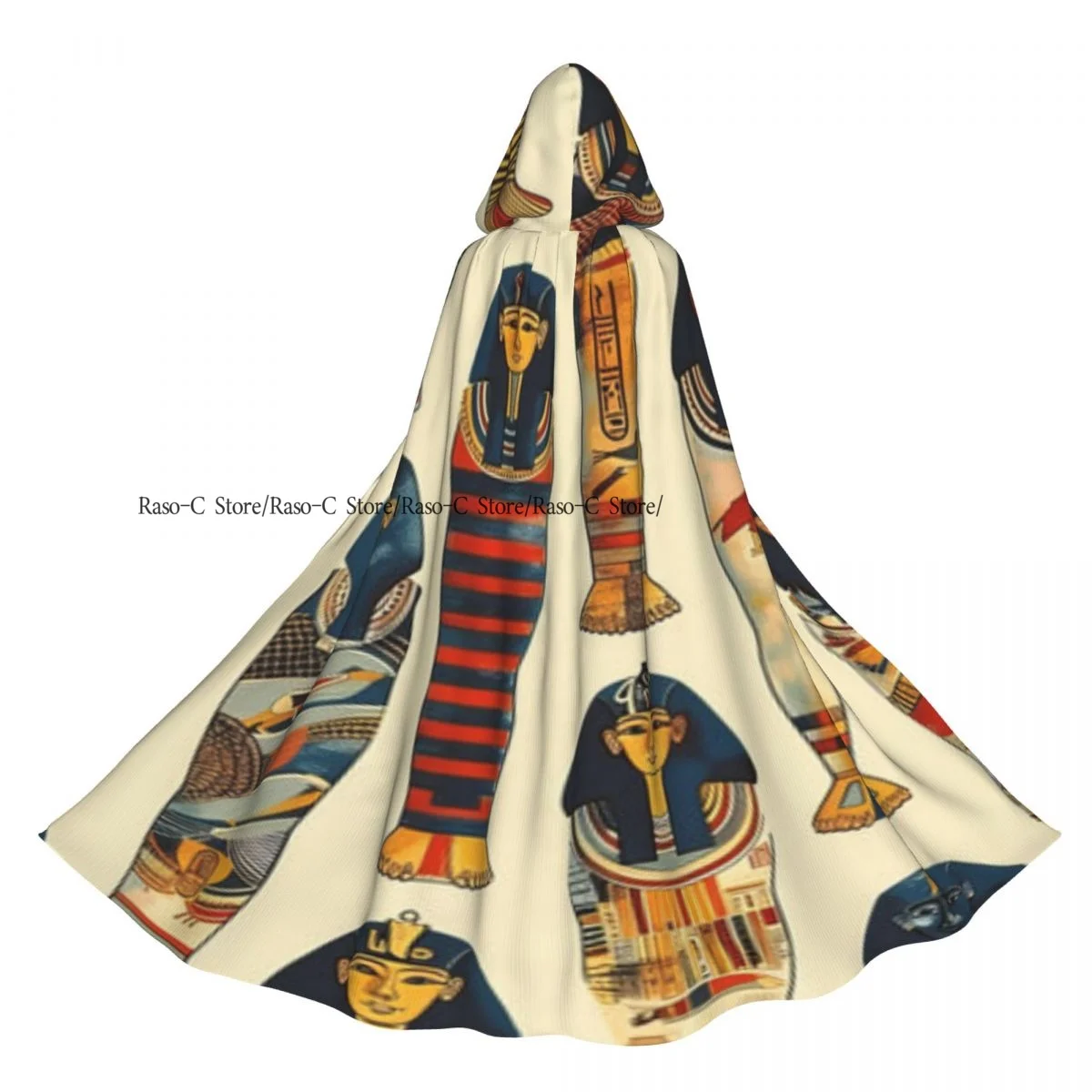 Unisex Adult Ancient Egyptian Pharaohs Cloak with Hood Long Witch Costume Cosplay