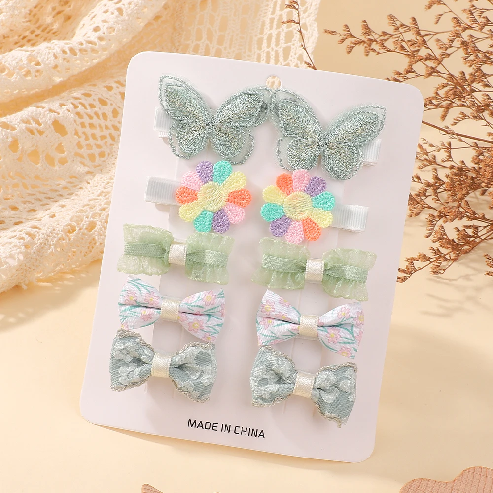 

10Pcs/set Children's Flower Hair Clips Trendy Adorable Headwear Hair Decorations for Girls Cute Hairpins Hair Accessories