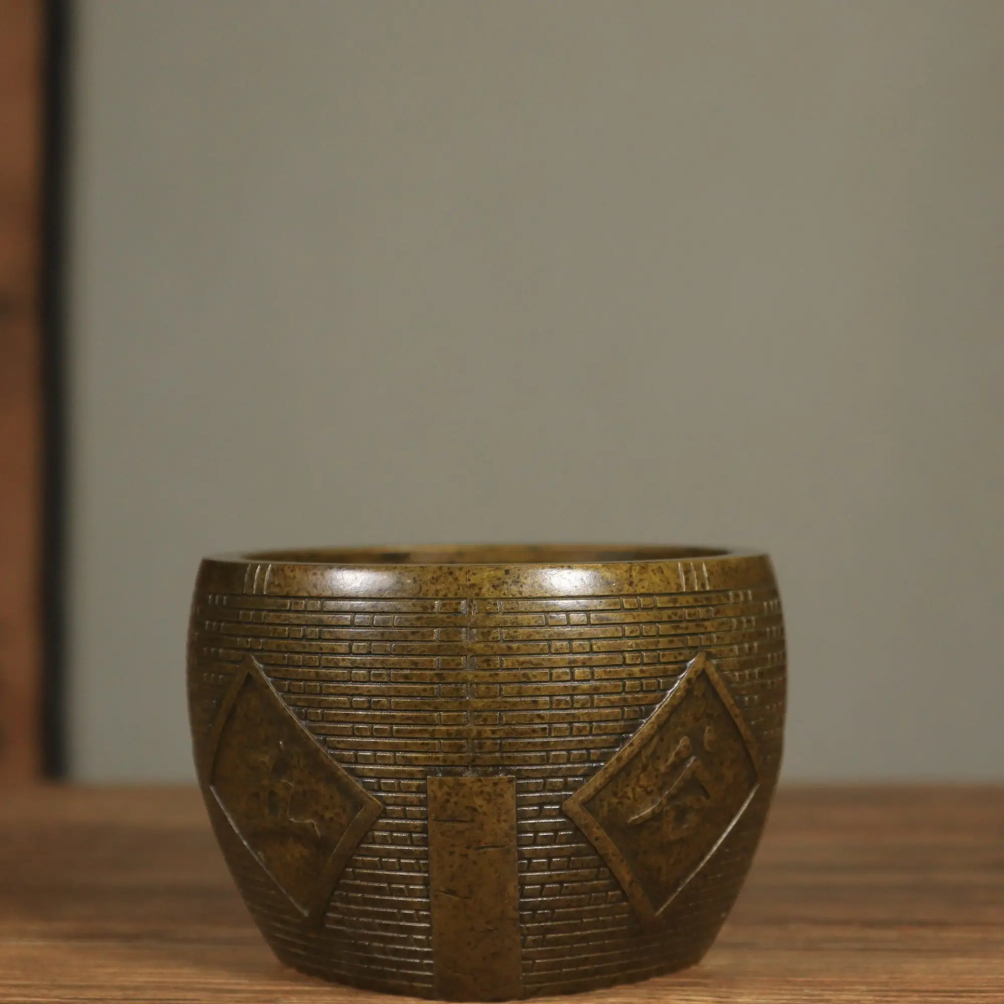 Pure Copper Grain Harvest Treasure Basin Lucky Feng Shui Ornament Entrance Home Decor