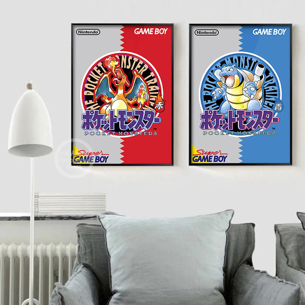 Peripheral Anime Pokemon Posters Eevee Venusaur Kawaii Picture Art Wall Vintage Canvas Painting for Children's Room Decor Cuadro