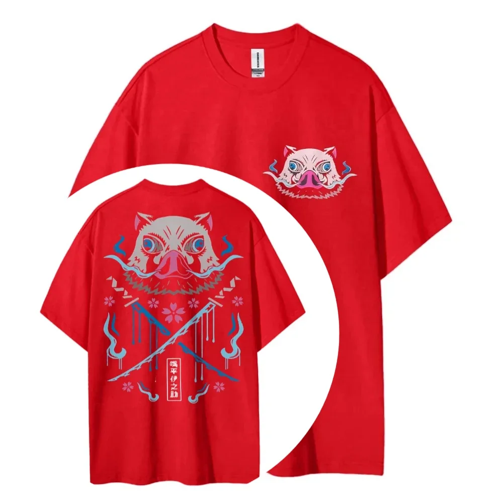 Demon Slaye Anime 2025 Summer Men's Harajuku T-Shirt Street Cool Printed Loose Fit Casual Outdoor Short Sleeve Parent Child Top